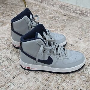 Nike Gray and Blue High-Top Sneakers